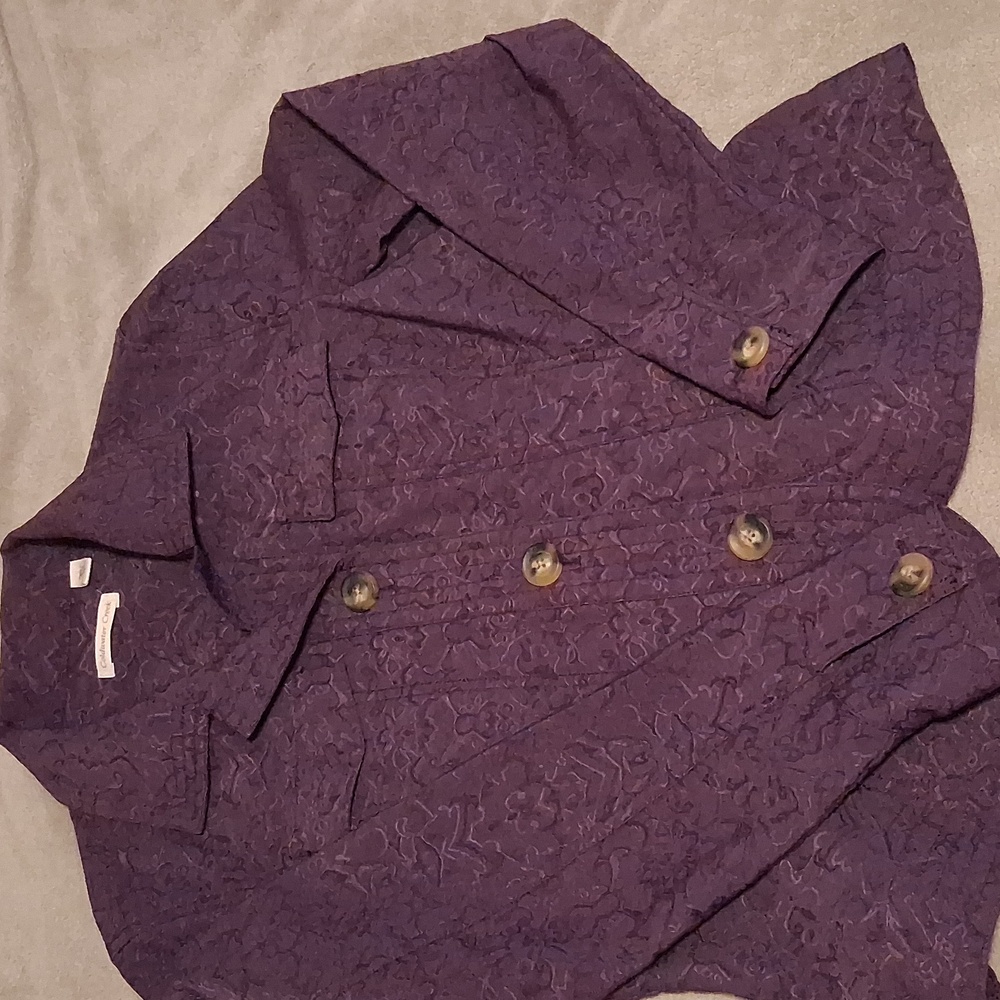 Coldwater Creek Plum Embroidered Jacket